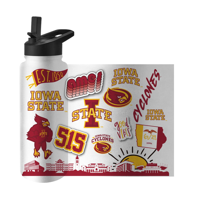 Iowa State Water Bottle 34oz Scatter Logo