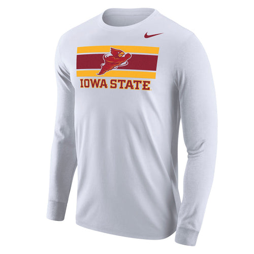 Iowa State Nike White Cotton Long Sleeve Tee