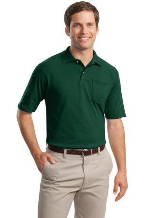 JERZEES Men's SpotShield Jersey Knit Pocket Sport Shirt. 436MP.