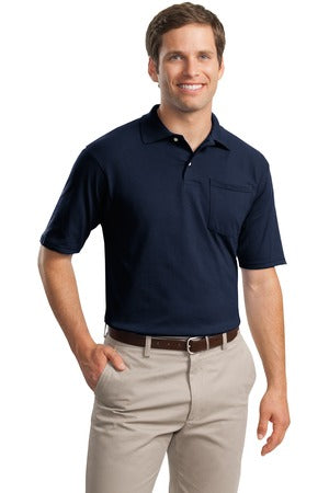 JERZEES Men's SpotShield Jersey Knit Pocket Sport Shirt. 436MP.