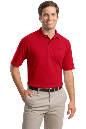 JERZEES Men's SpotShield Jersey Knit Pocket Sport Shirt. 436MP.