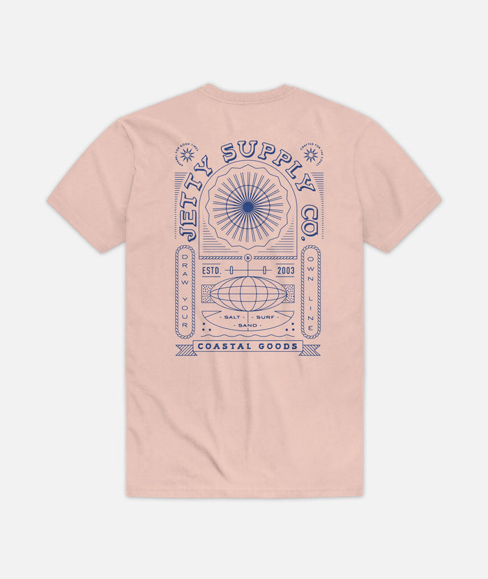 Jetty Mens Oceanus Tee Apparel Jetty Peach Small