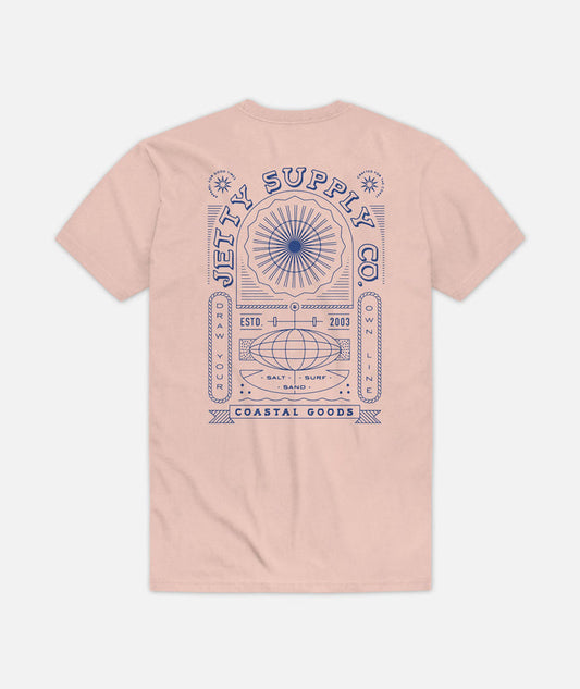Jetty Mens Oceanus Tee Apparel Jetty Peach Small