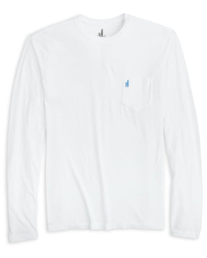 Johnnie O Mens Heathered Brennan 2 0 Long Sleeve Tee Apparel Johnnie-O White Small