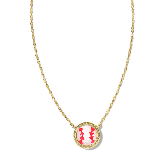 Kendra Scott Baseball Short Pendant Gold Necklace