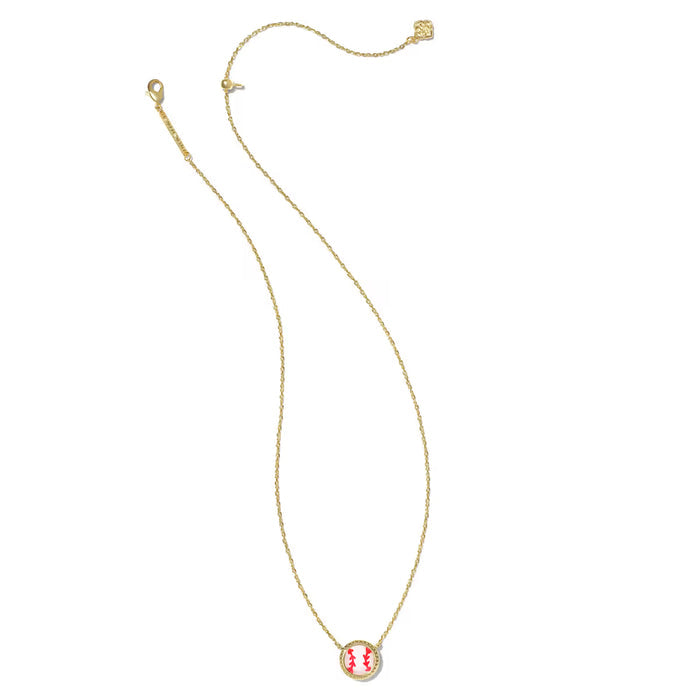 Kendra Scott Baseball Short Pendant Gold Necklace