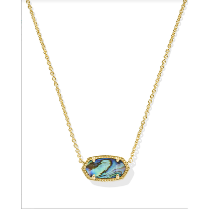 Kendra Scott Elisa Pendant Necklace in Gold Abalone Shell