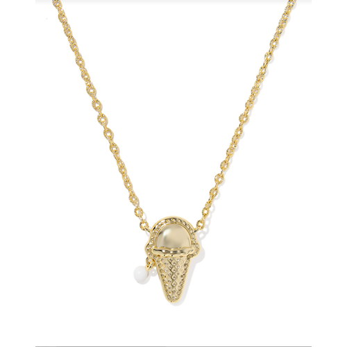 Kendra Scott Ice Cream Pendant Necklace in Gold Ivory Mother of Pearl