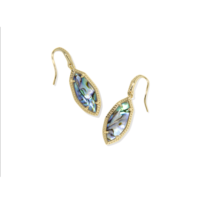 Kendra Scott Ophelia Small Drop Earrings in Gold Abalone Shell