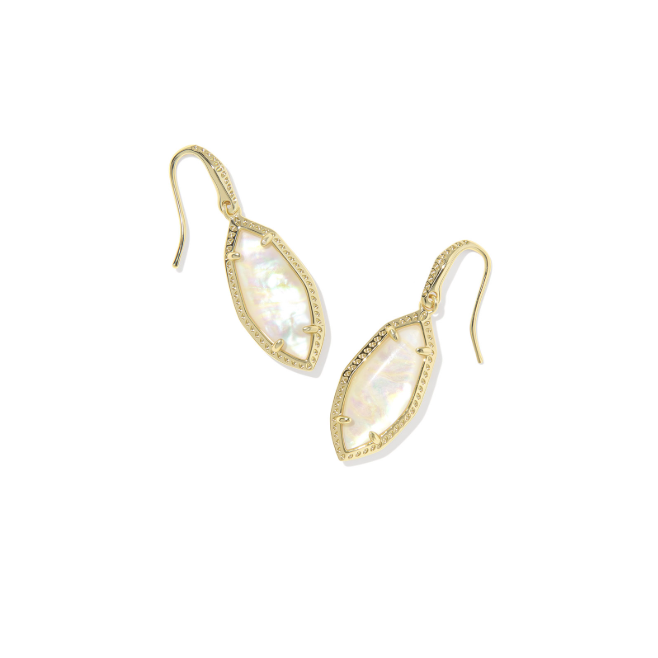 Kendra Scott Ophelia Small Drop Earrings in Gold Irridescent Abalone