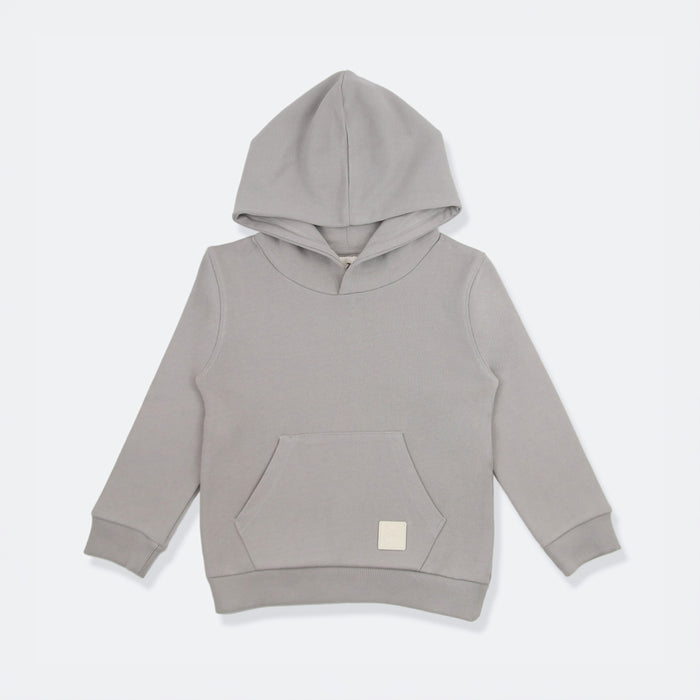 Kids Hoodie - Organic French Terry Cotton- Pebble