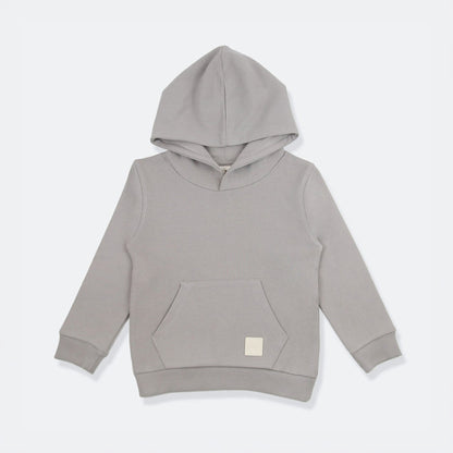 Kids Hoodie - Organic French Terry Cotton- Pebble