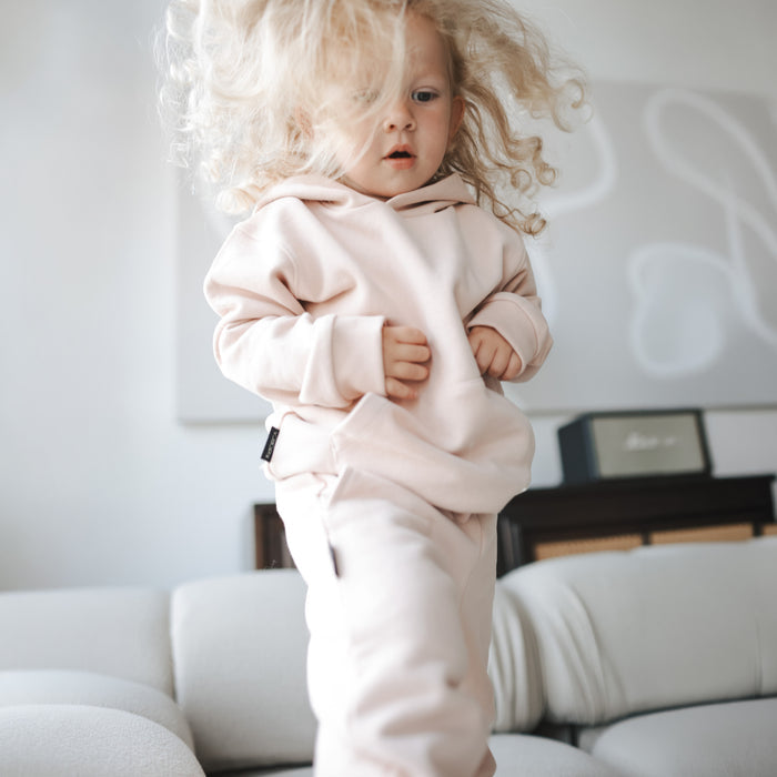 Kids Hoodie - Organic French Terry Cotton – Pale Rose