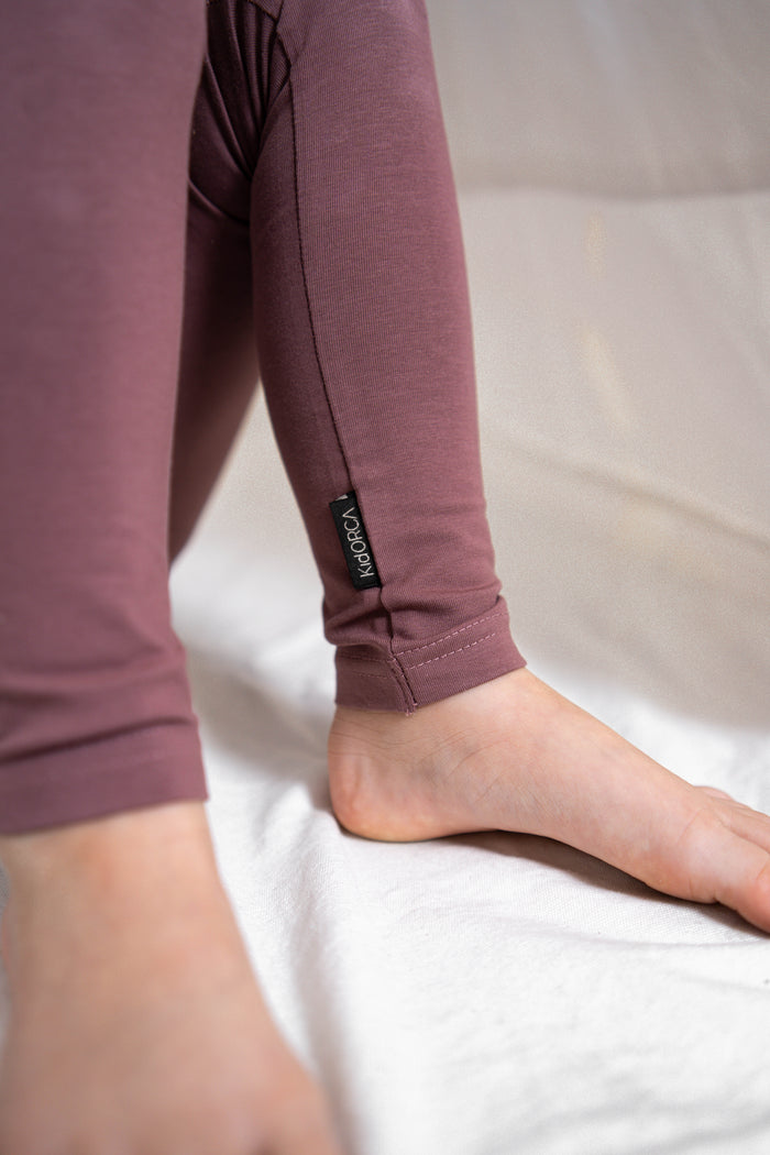 Kids Leggings – Organic Cotton  – Deep Mauve