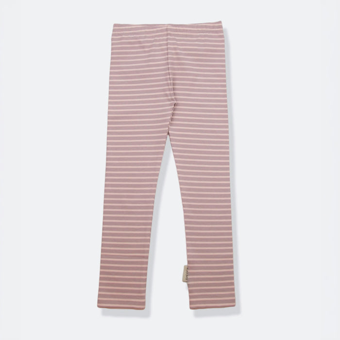 Kids Leggings – Organic Cotton  – Stripe/Mauve