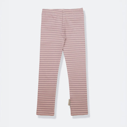 Kids Leggings – Organic Cotton  – Stripe/Mauve
