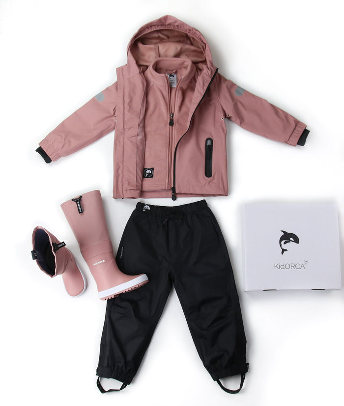 Kids ash-rose fleece jacket – front view