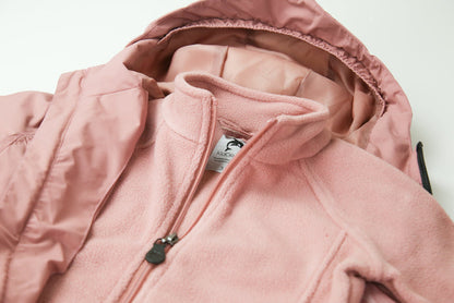 Close-up of soft fleece fabric – ash-rose kids jacket