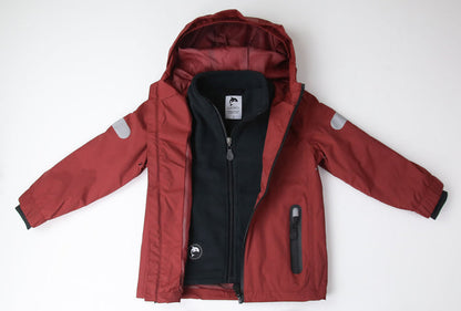 Kids black fleece jacket – front view