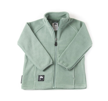 Kids olive fleece jacket – front view
