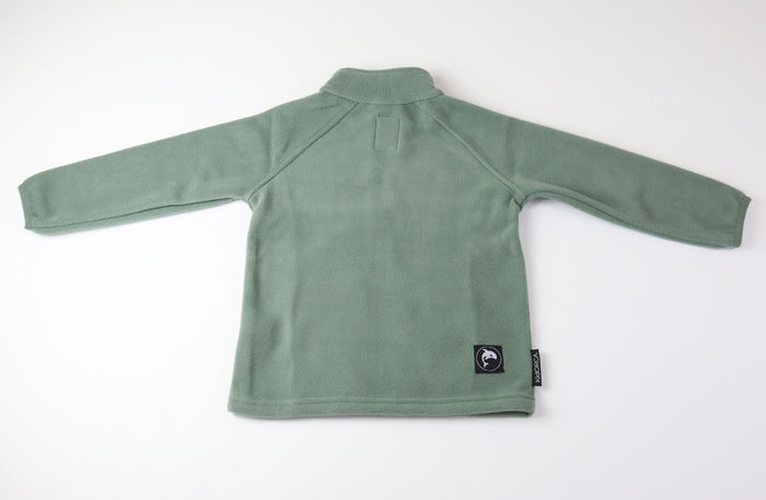 Kids olive fleece jacket – back view