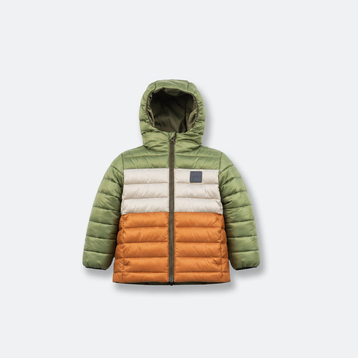 Kids Puffer Jacket - Porteau Reversible Waterproof - Fall/Winter - Dusty Olive