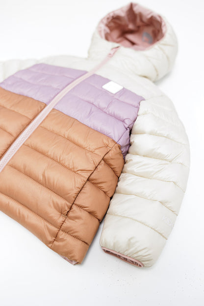 Kids Puffer Jacket - Porteau Reversible Waterproof - Fall/Winter - Dusty Rose