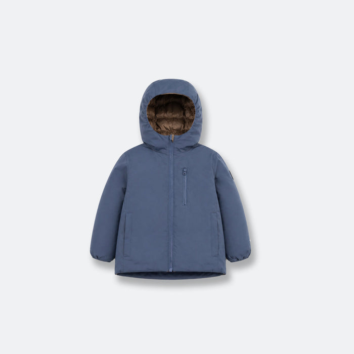 Kids Puffer Jacket - Porteau Reversible Waterproof - Fall/Winter - Ombre Blue