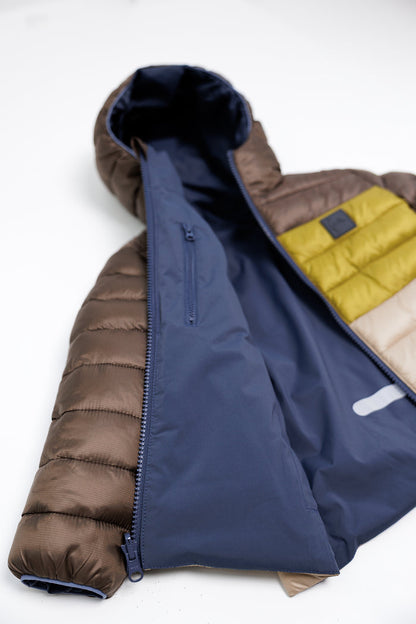Kids Puffer Jacket - Porteau Reversible Waterproof - Fall/Winter - Ombre Blue