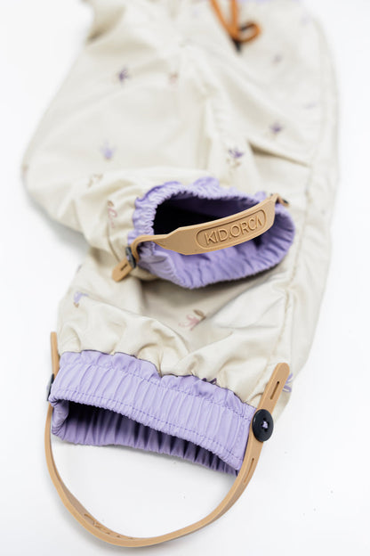 Kids Rain Pants - TOFINO Waterproof Breathable Technical - Lilac / Floral