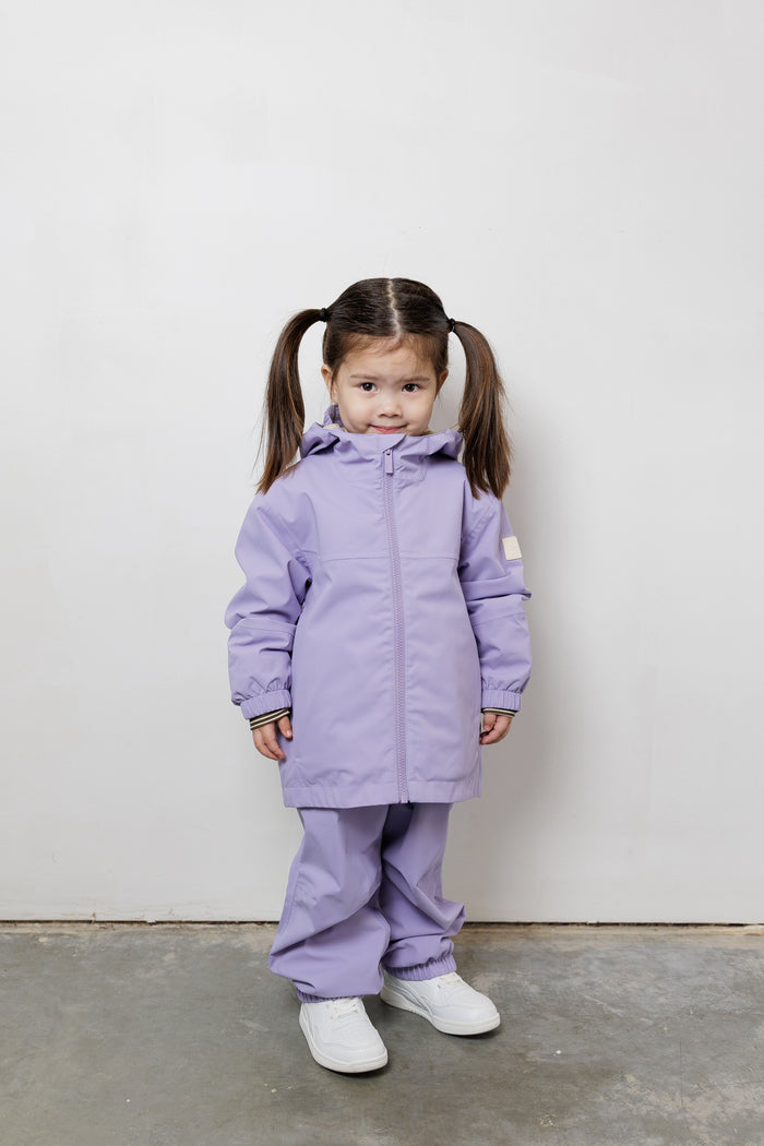 Kids Rain Pants - TOFINO Waterproof Breathable Technical - Lilac / Floral
