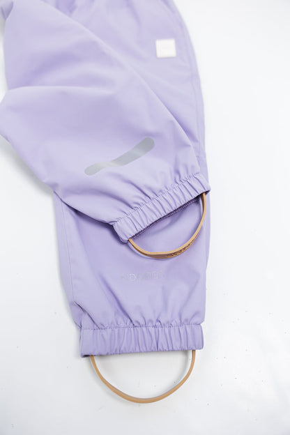 Kids Rain Pants - TOFINO Waterproof Breathable Technical - Lilac / Floral