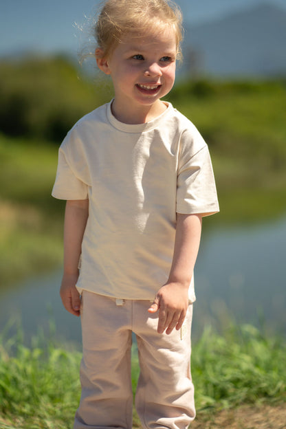 Kids Sweatpants -  Organic French Terry Cotton  – Pale Rose