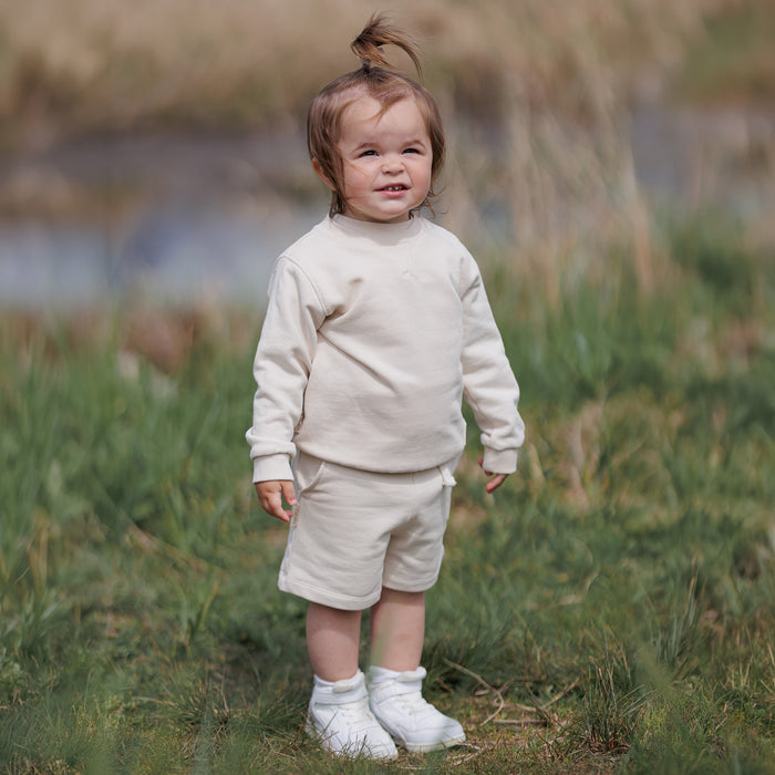Kids Sweatshirt- Organic French Terry Cotton – Oat