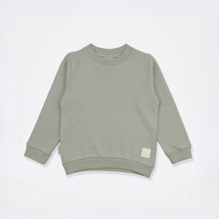 Kids Sweatshirt- Organic French Terry Cotton  – Sage