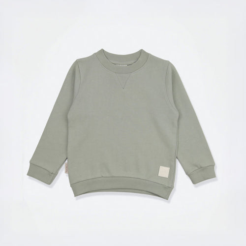 Kids Sweatshirt- Organic French Terry Cotton  – Sage