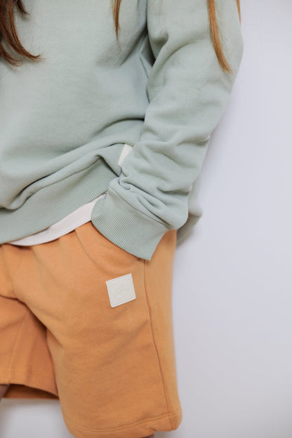 Kids Sweatshirt- Organic French Terry Cotton  – Sage
