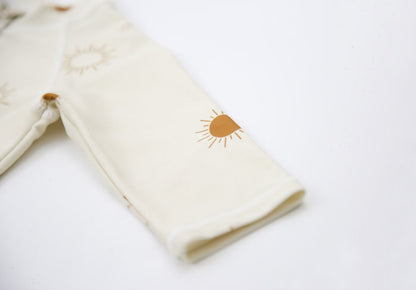 Close‑up of stretchy quick‑dry fabric – Sun Rays Shell baby jumpsuit