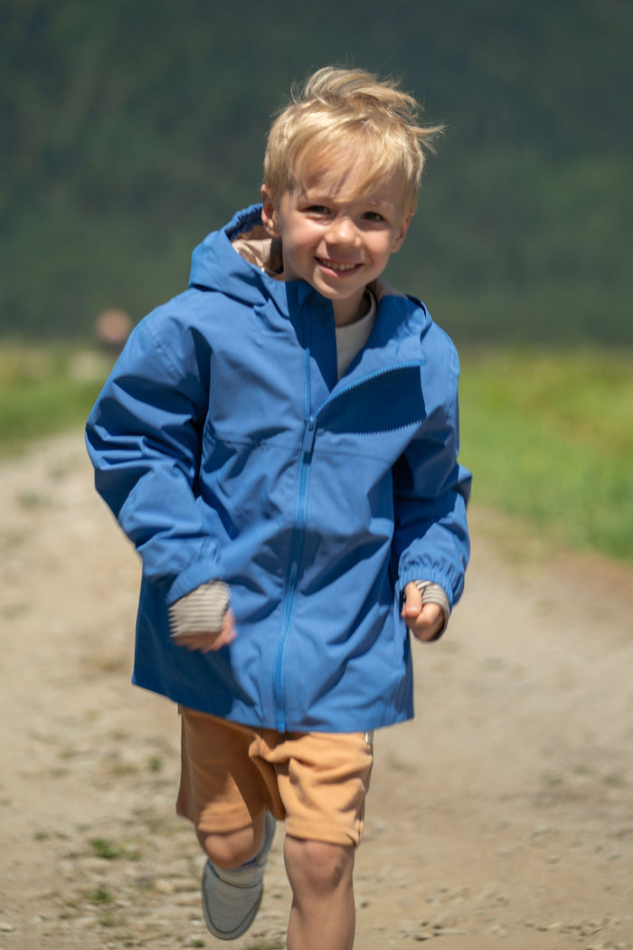 Kids Waterproof Jacket - TOFINO Packable Technical - Spring/Summer - Dutch Blue