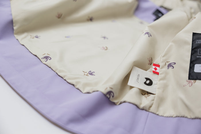 Kids Waterproof Jacket - TOFINO Packable Technical - Spring/Summer - Lilac / Floral
