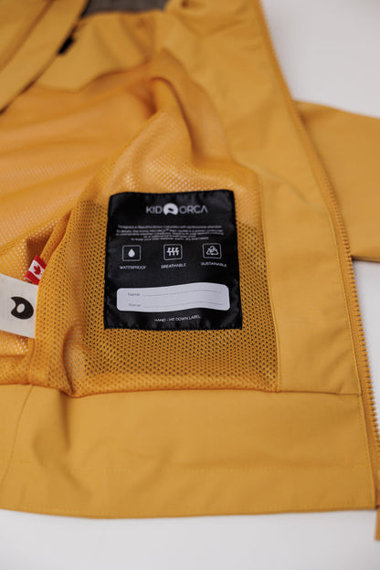 Kids Waterproof Jacket - TOFINO Packable Technical - Spring/Summer - Spruce Yellow