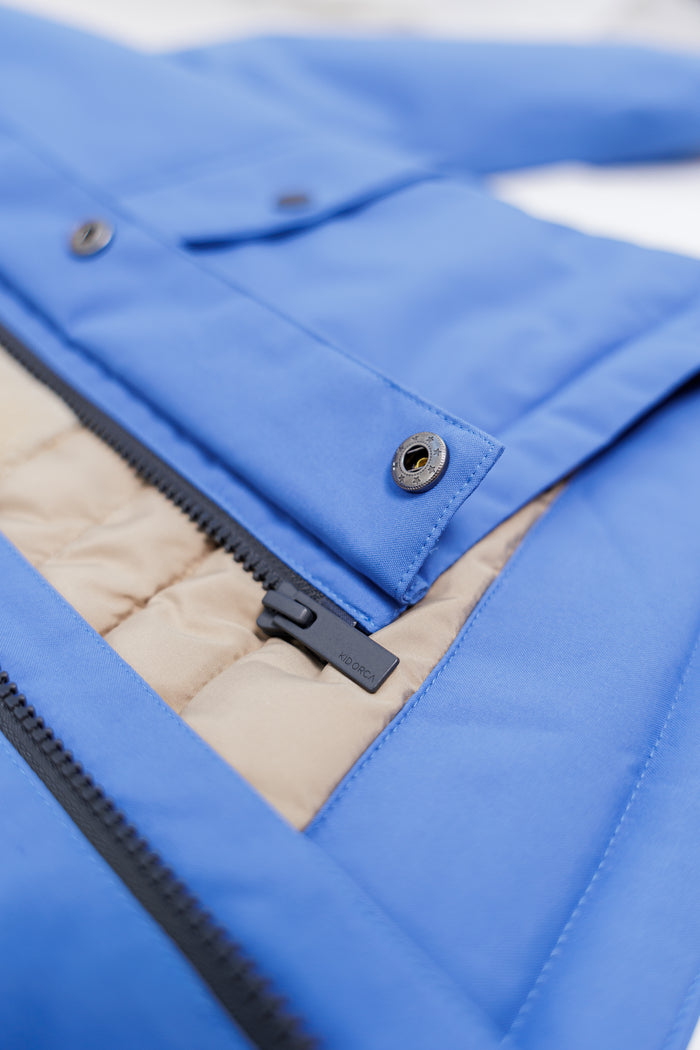 Kids Winter Jacket - Cypress Waterproof Fleece Padded - Dutch Blue