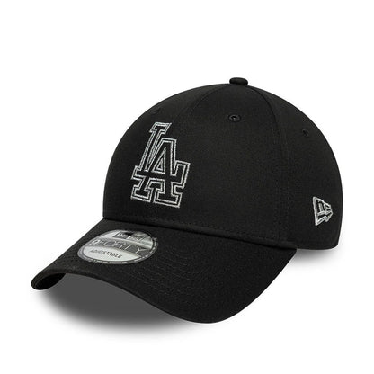 Pictured is this MLB Metallic Outline LA Dodgers 9FORTY cap in black. 1