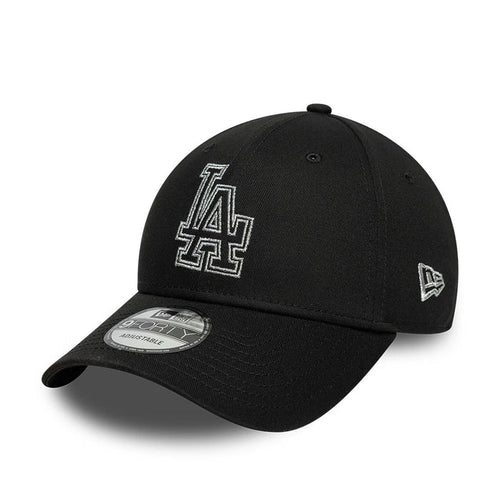 Pictured is this MLB Metallic Outline LA Dodgers 9FORTY cap in black. 1