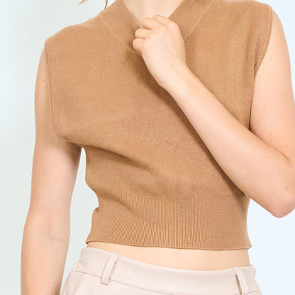 Layered V-neck sleeveless knit vest wholesale
