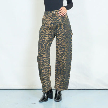 Leopard print cargo jeans wholesale