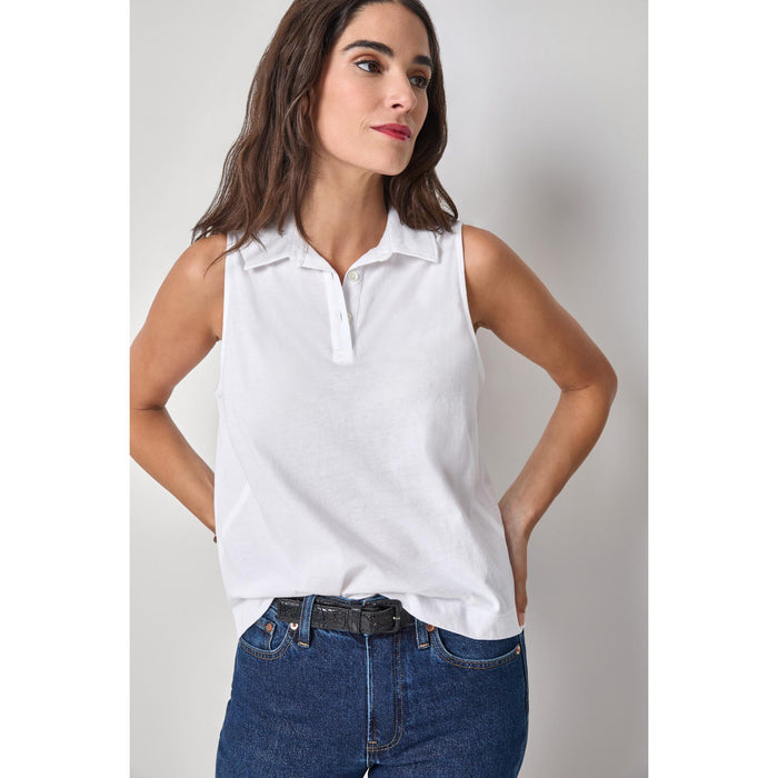 Lilla P Organic Sleeveless Top in White