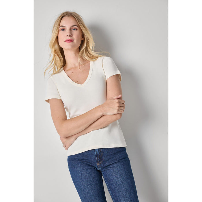 Lilla P Short Sleeve V-Neck in Rope