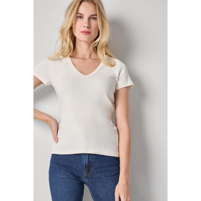 Lilla P Short Sleeve V-Neck in Rope