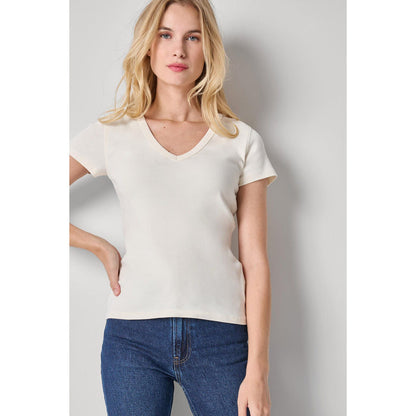 Lilla P Short Sleeve V-Neck in Rope